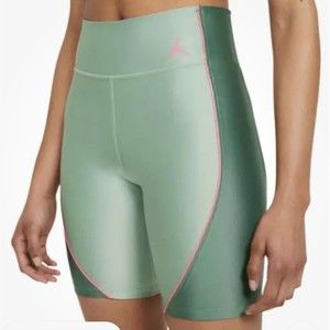 Nike Jordan Womens Size XS Bike Shorts Green Tight Fit Athletic With Pocket New